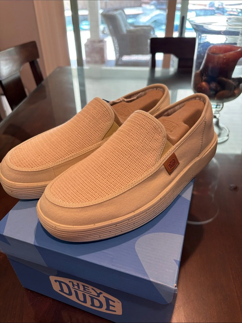 Hey Dude Men's Sunapee Slip-On Loafers in Bone